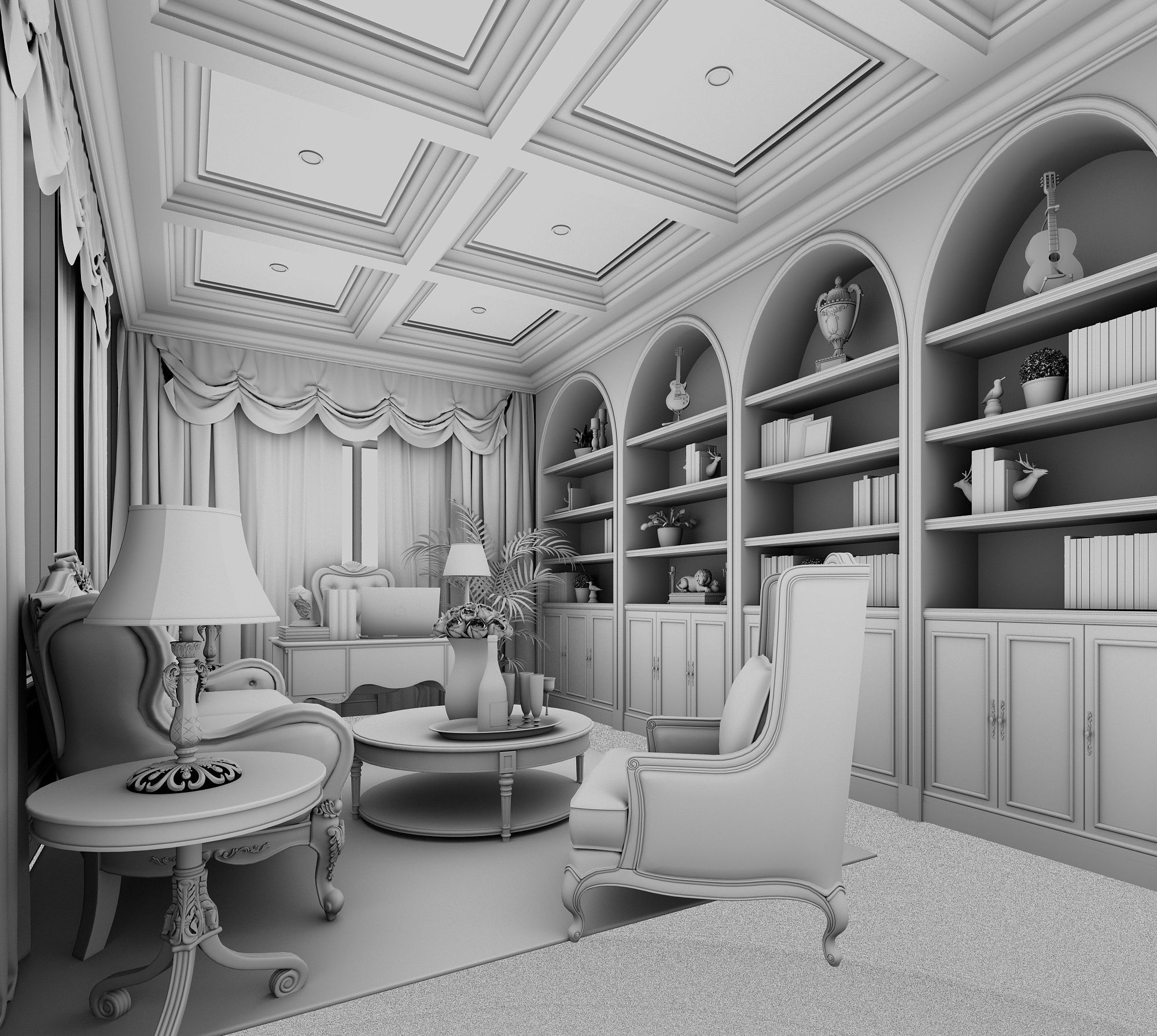 Office interior  3D model_6