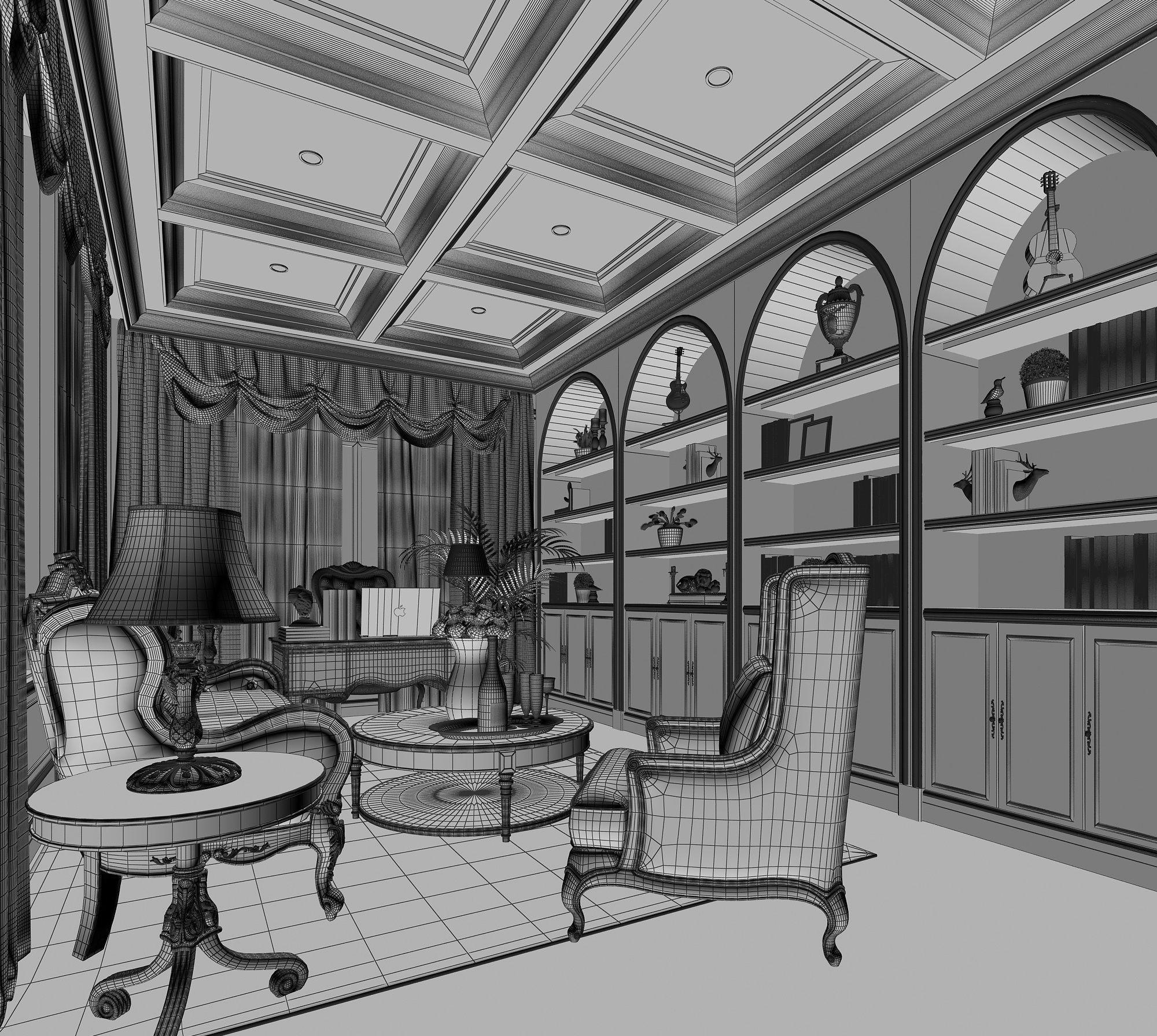 Office interior  3D model_5