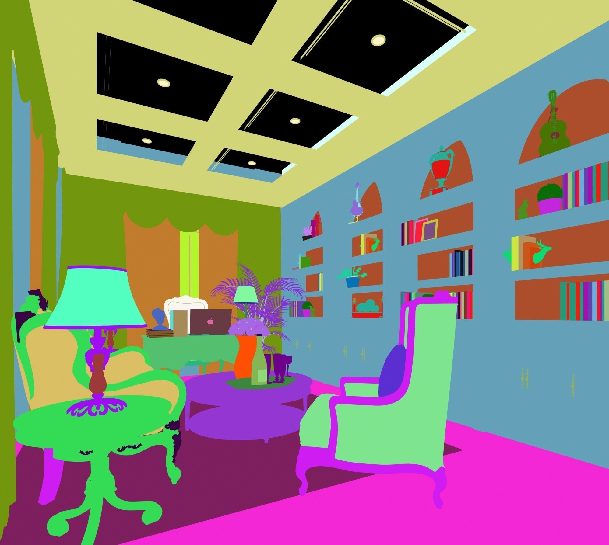 Office interior  3D model_7