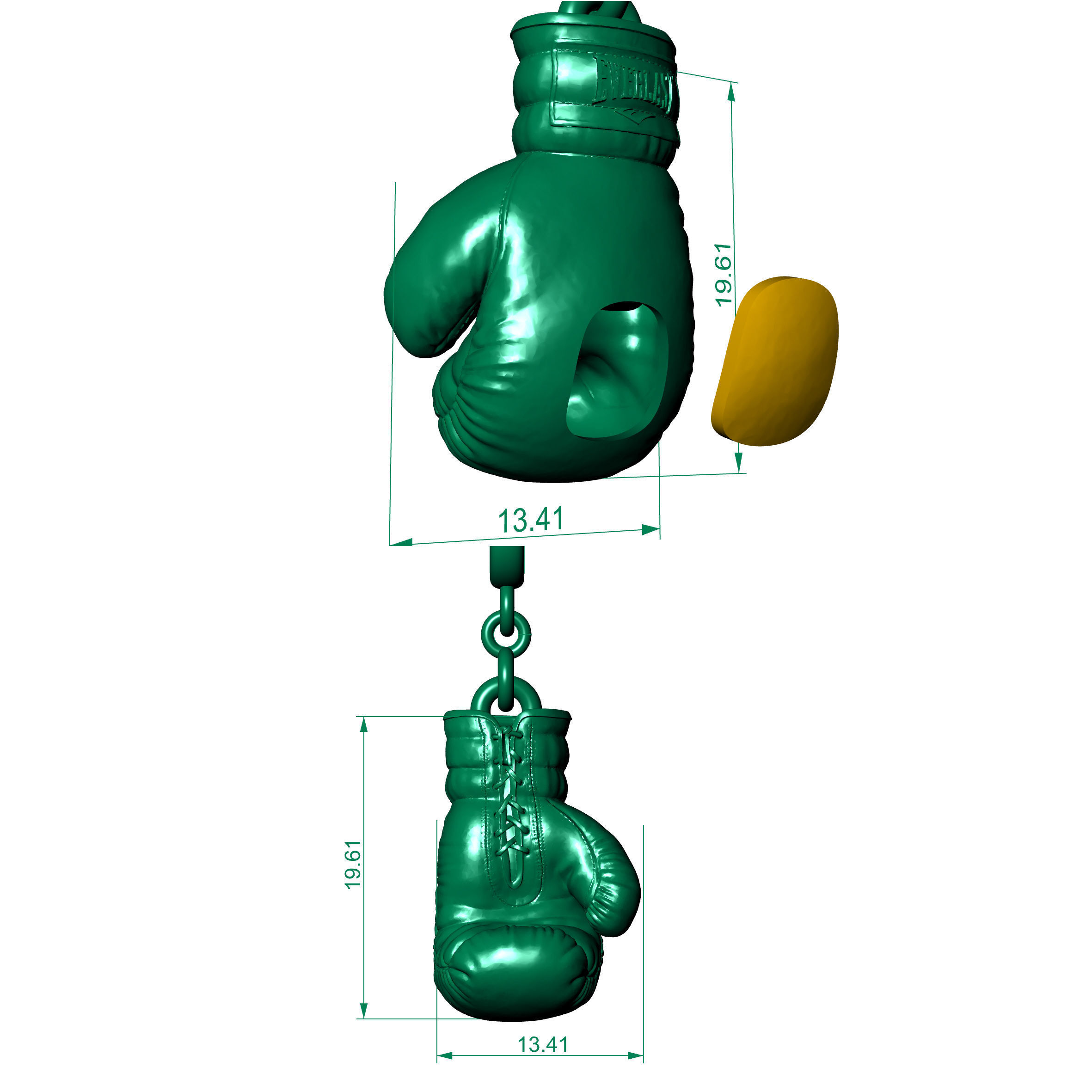 pendant boxing 3D print model_2