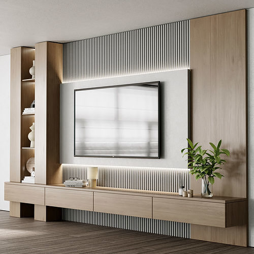 Tv Wall Set 12 Low-poly 3D model