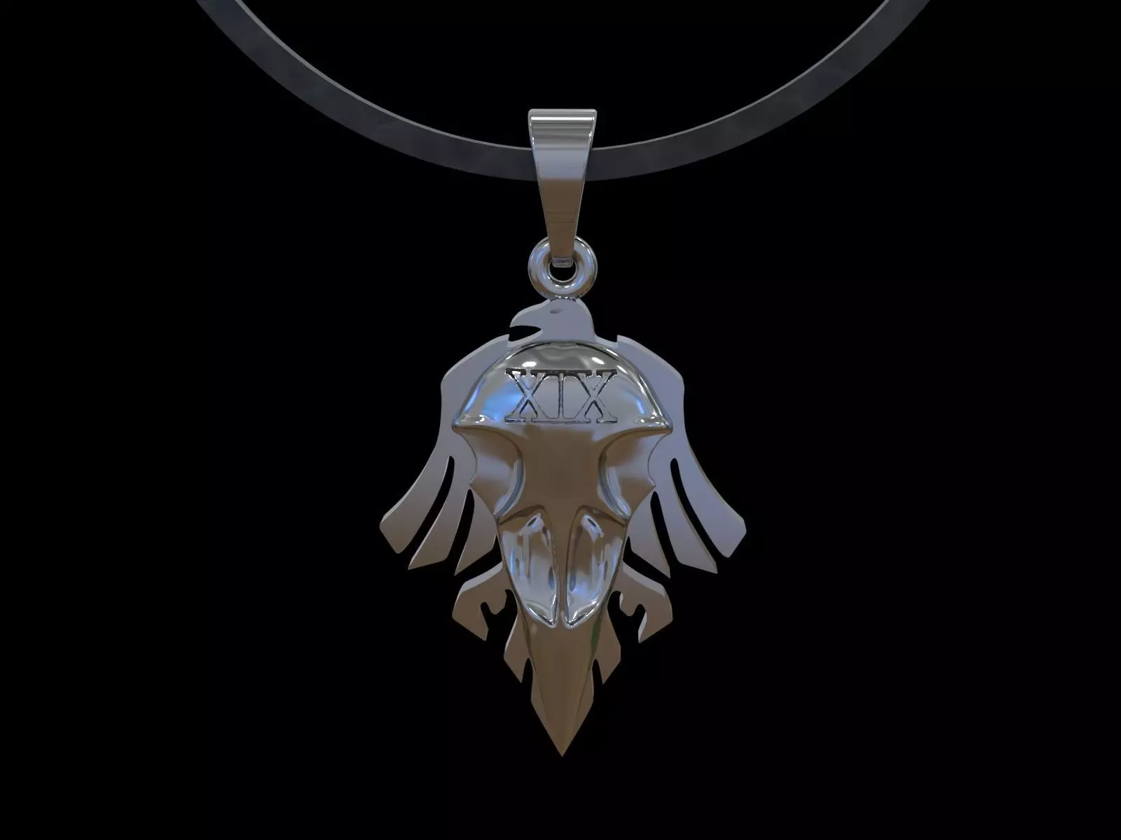 Raven Skull pendant 3D print model_0