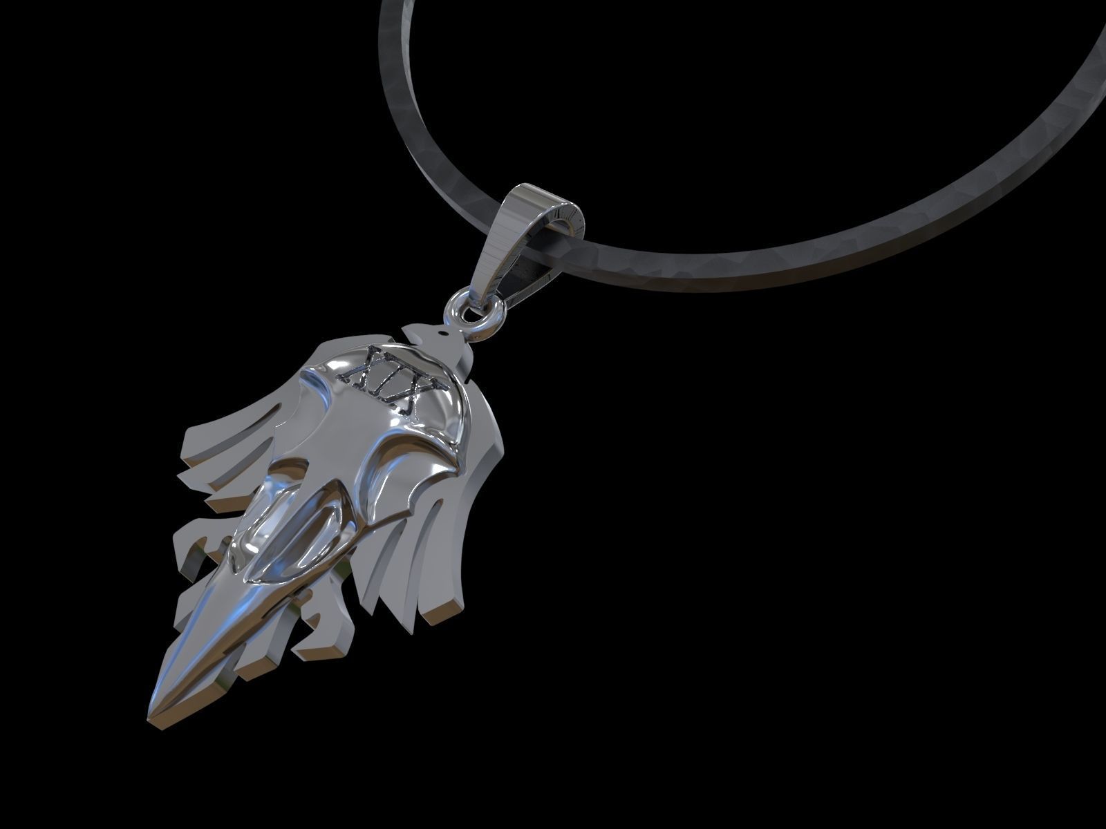 Raven Skull pendant 3D print model_1