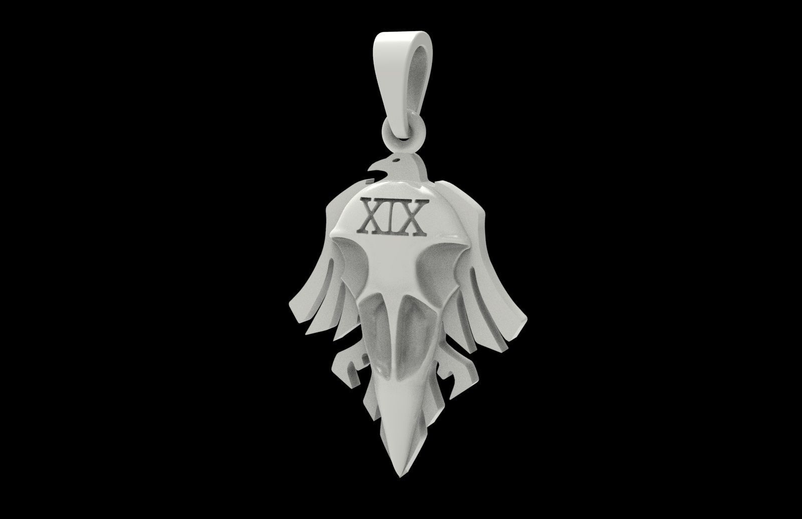 Raven Skull pendant 3D print model_2