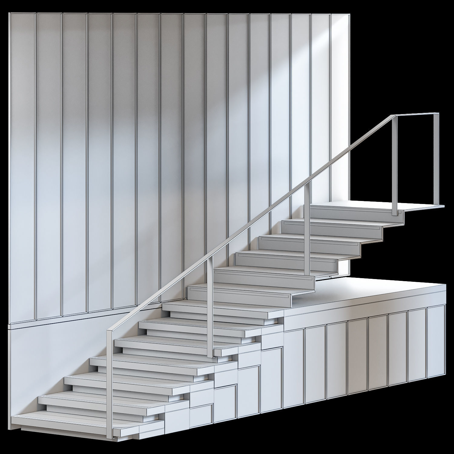Stair modern 8 3D model_2