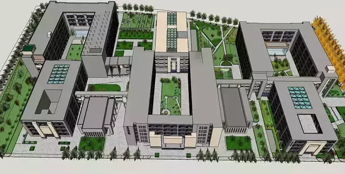 SCHOOL BUILDING WITH ACADEMIC DEPARTMENTS