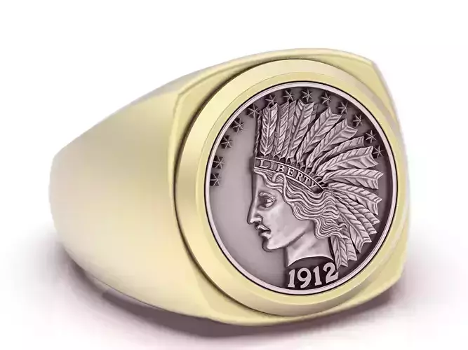 10 dollar indian american coin printable jewelry Ring