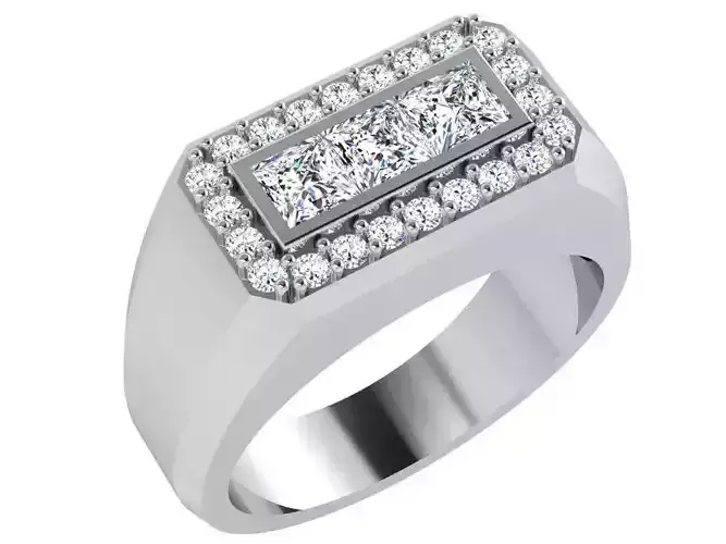 Rectangular Halo Ring 4349