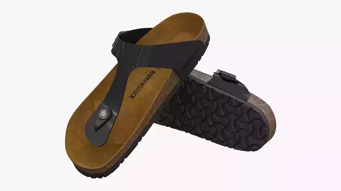 Birkenstock Gizeh Black Patent 3D model
