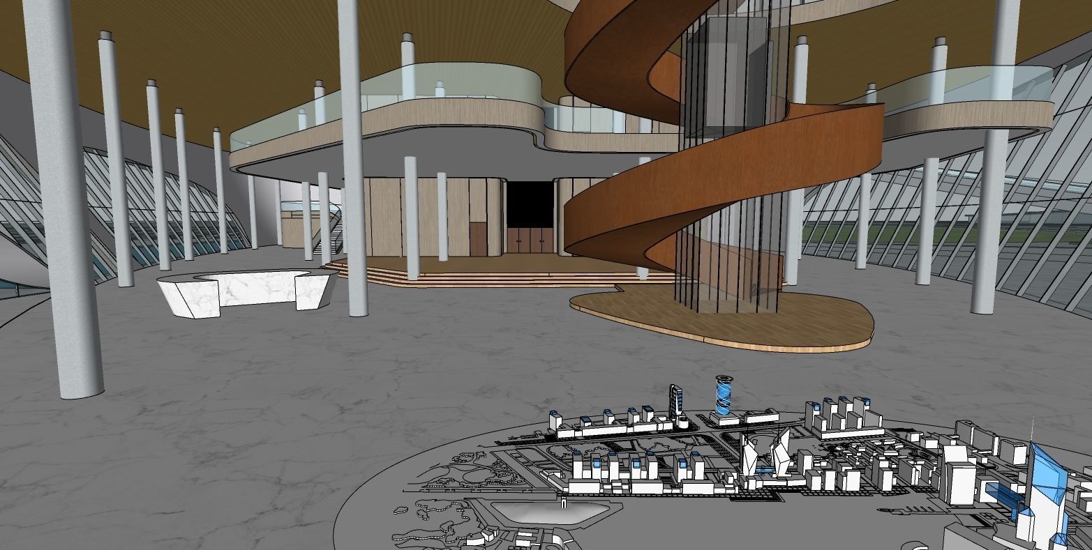 MUSEUM ORGANIC SHAPE PUCLIC BUILDING 3D model_7