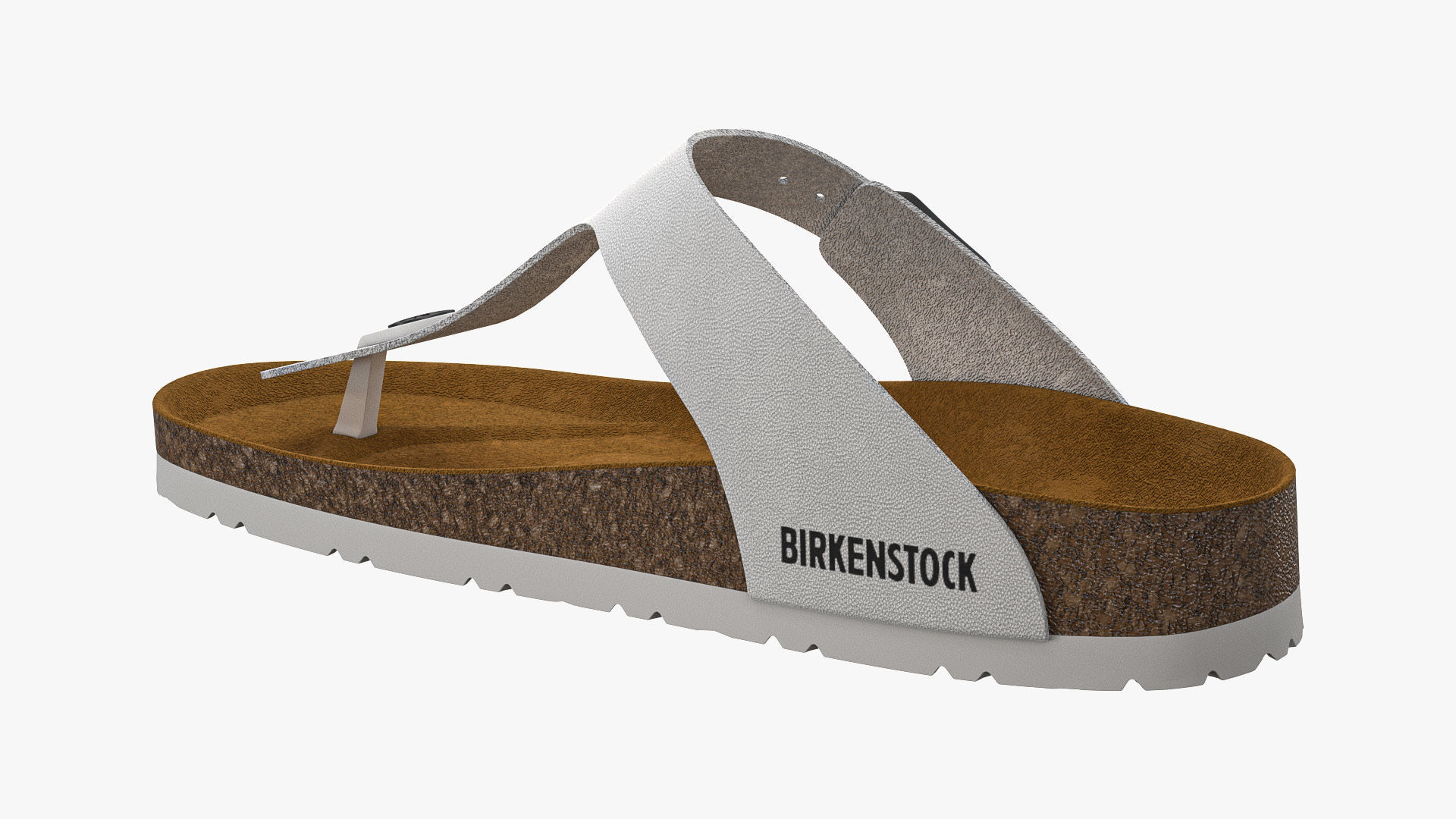 Birkenstock Gizeh White Leather 3D model_10