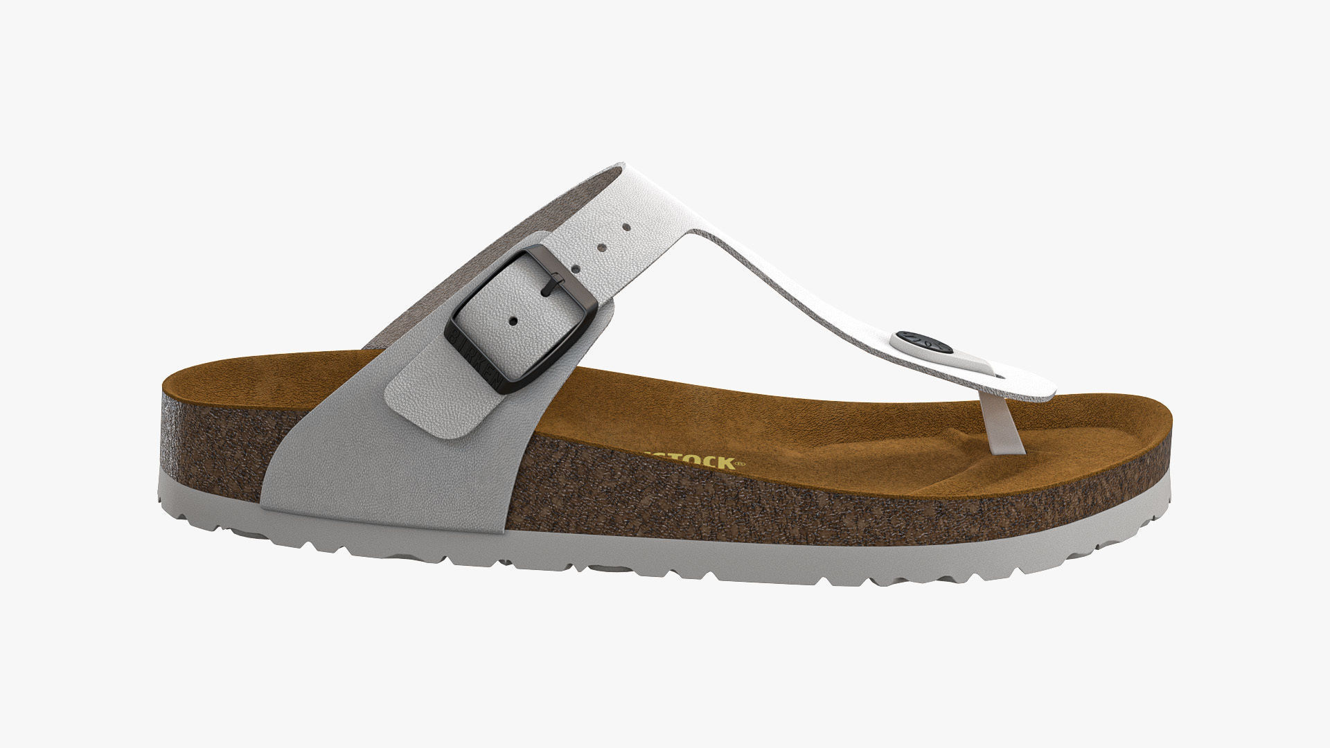 Birkenstock Gizeh White Leather 3D model_6