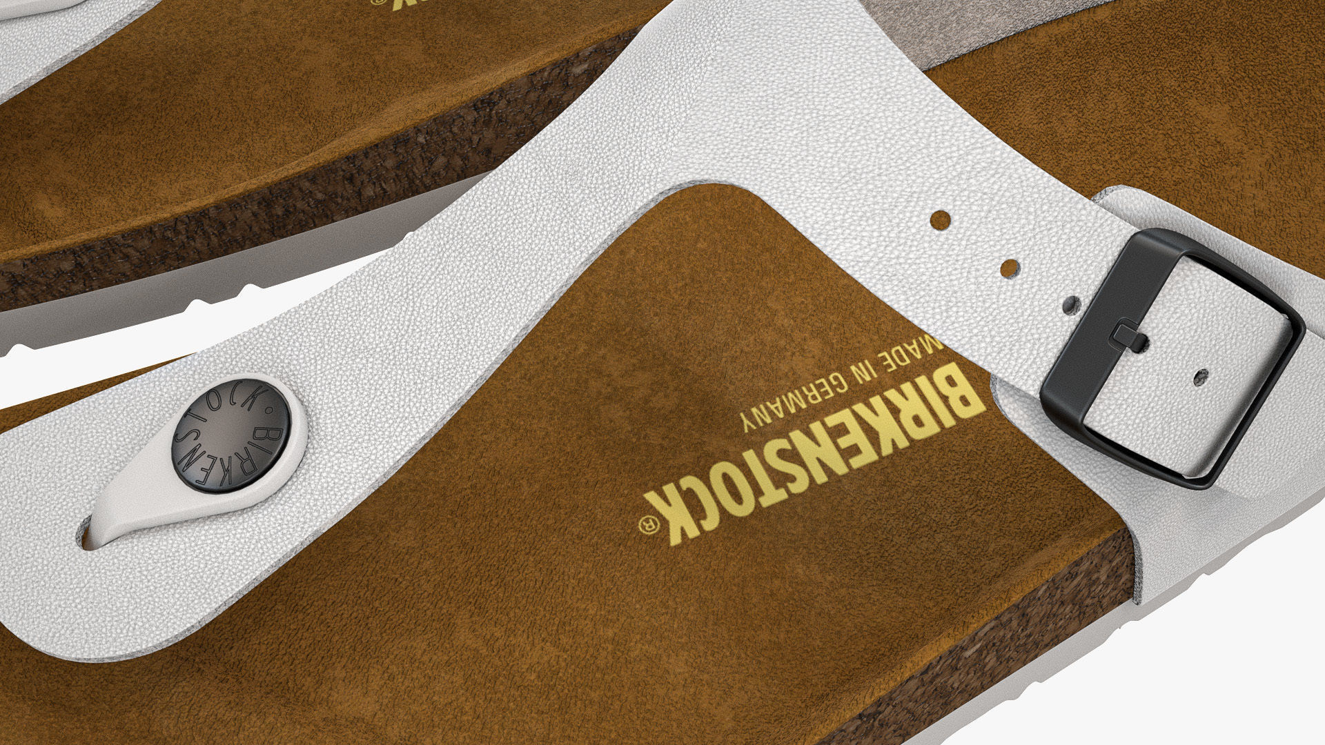 Birkenstock Gizeh White Leather 3D model_11