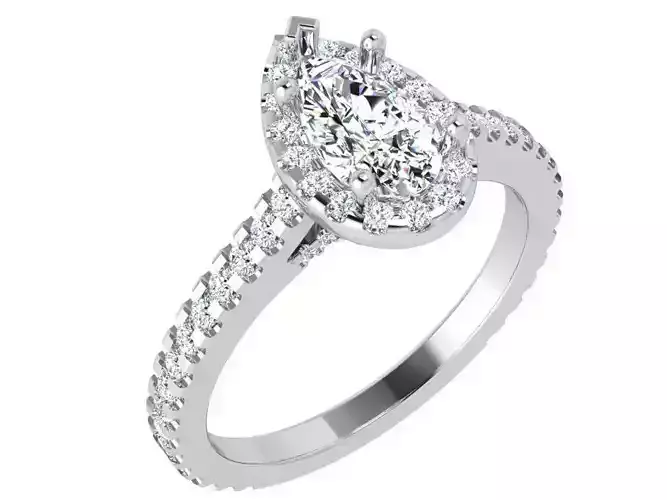 Pear Halo Ring 4359