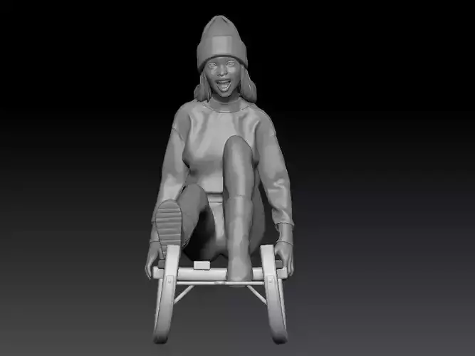SLEIGH GAME GIRL 1 3D print model