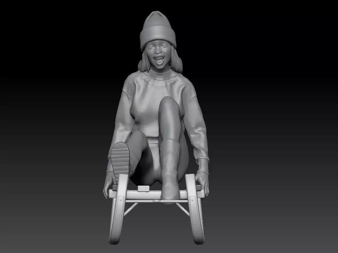 SLEIGH GAME GIRL 1 3D print model_0