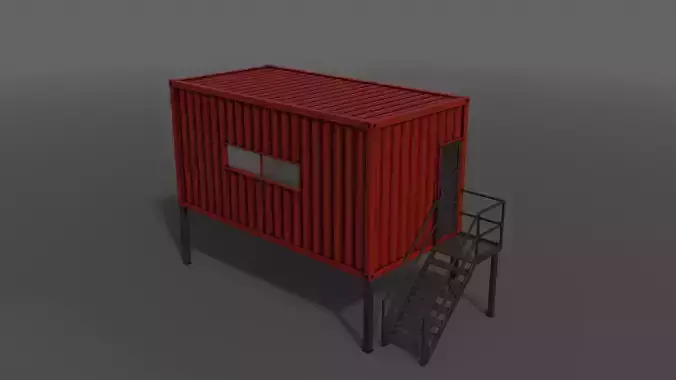 PBR Container House AA 20ft V5 Low-poly 3D model