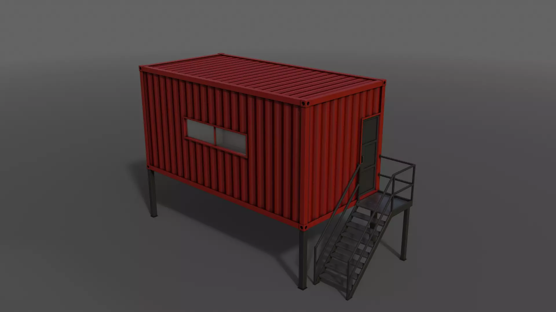 PBR Container House AA 20ft V5 Low-poly 3D model_0