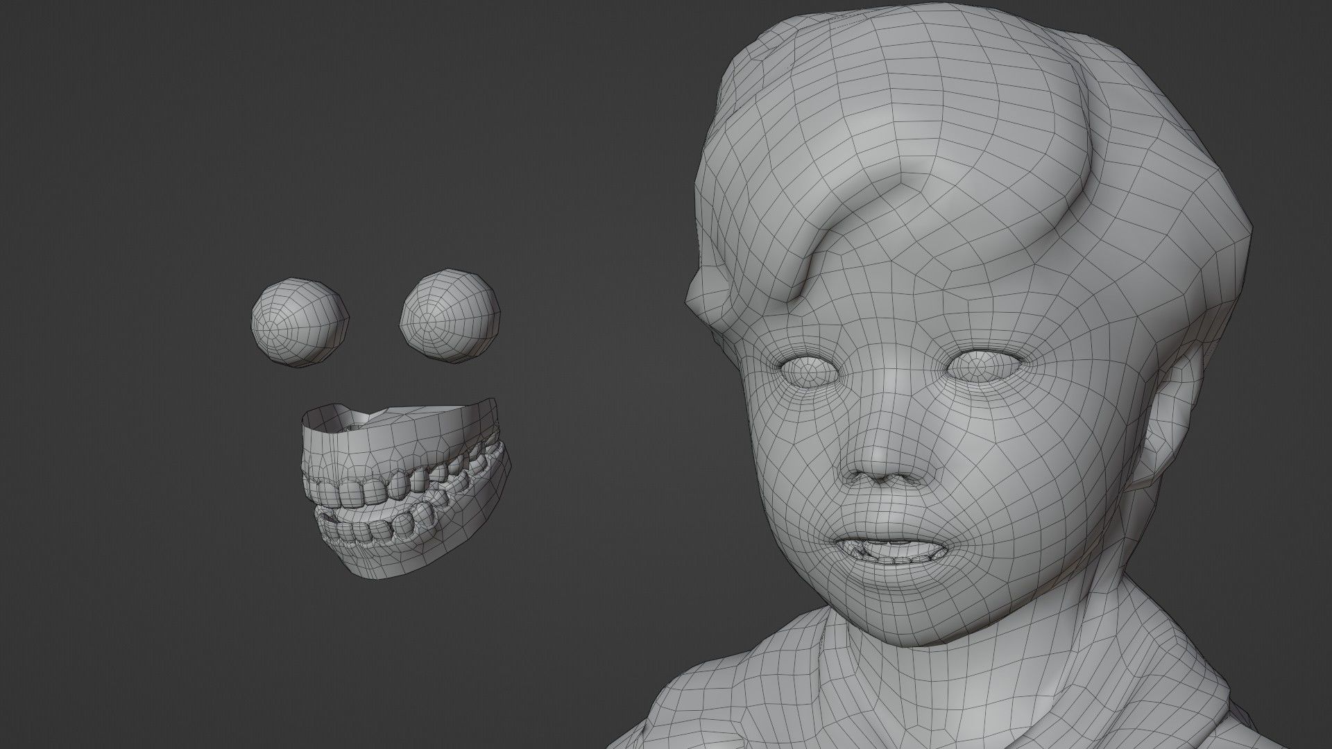 Asian kindergarten boy-225 Rui Low-poly 3D model_7