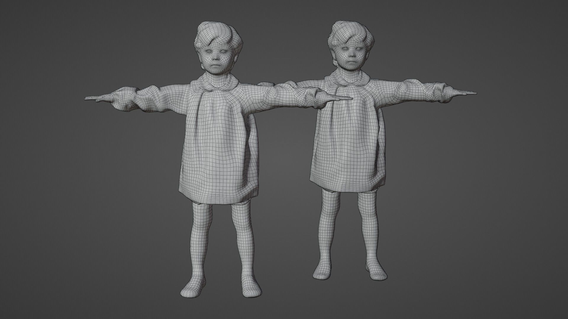 Asian kindergarten boy-225 Rui Low-poly 3D model_1