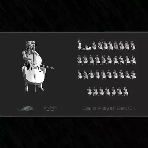 Cello Player Set 01 3D print model