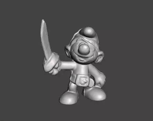 SMURF PIRATE 1980 PVC PLASTIC FIGURE MINIATURE TOY 3D print model