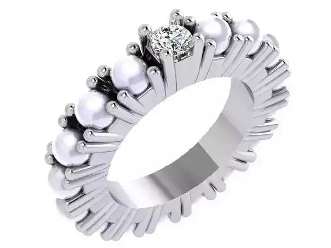 Pearl Eternity Ring 4378