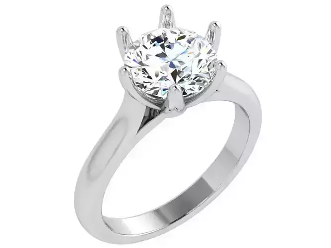 Round Diamond 6 Peg Solitaire Ring 4380