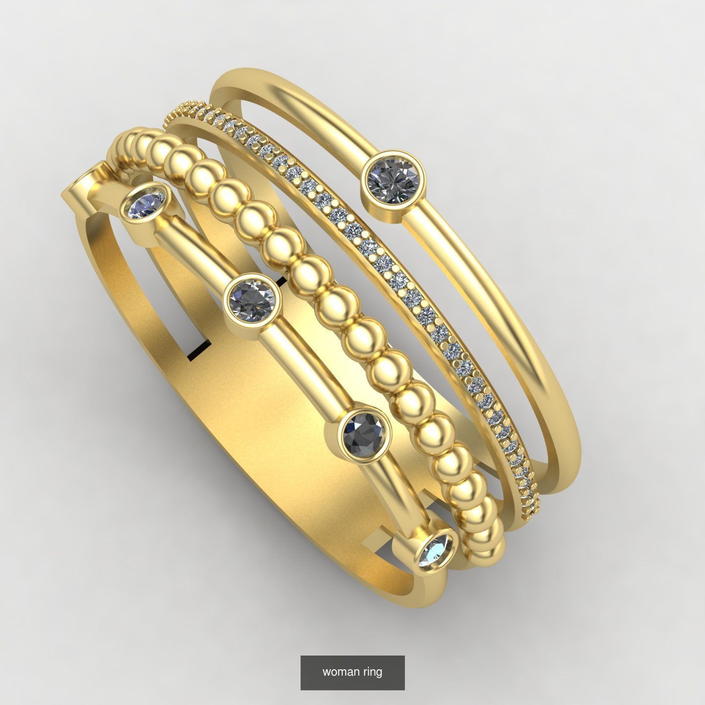 beaded wonam rings 3D Model Collection_3