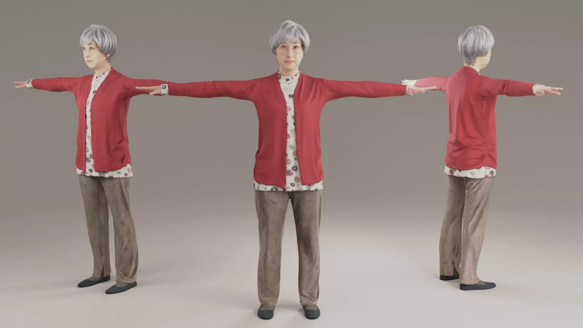 Asian granny Animation3D 197 Uta Low-poly 3D model