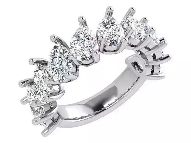 Pear Cut Diamond Basket Setting Ring 4390