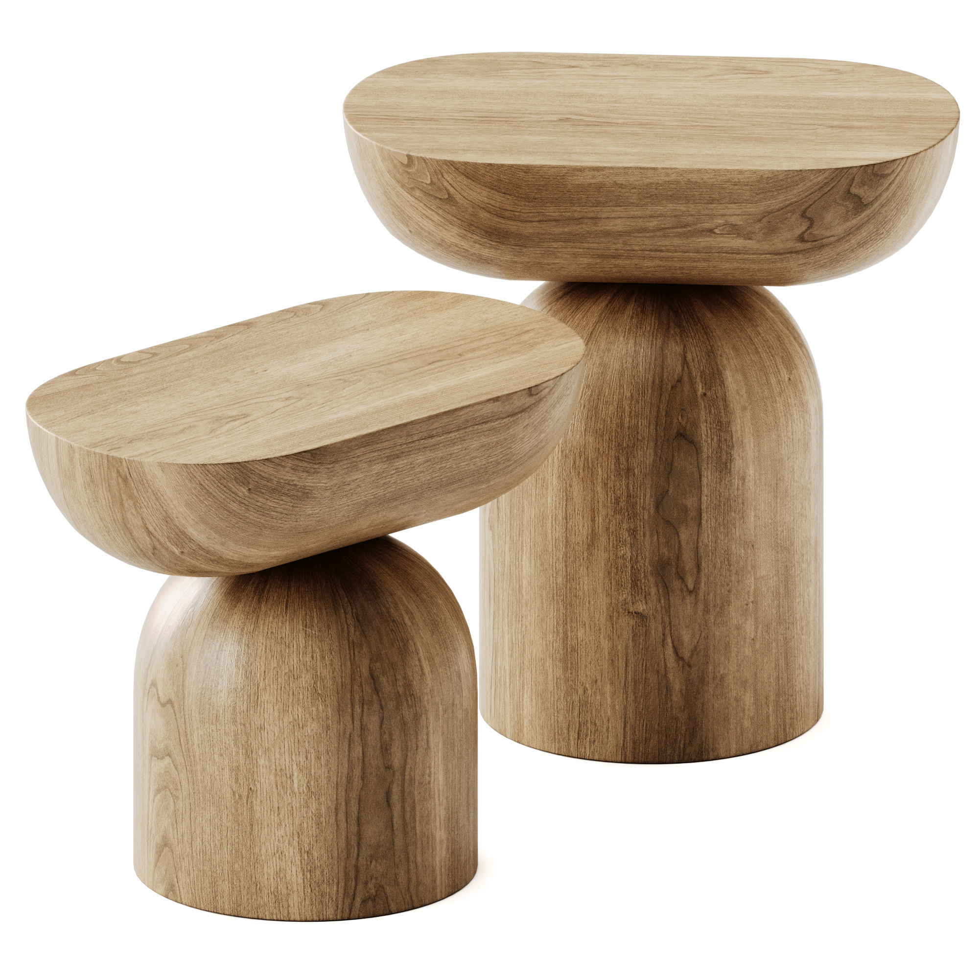 Cleave Side Table Solid Wood 3D model_1