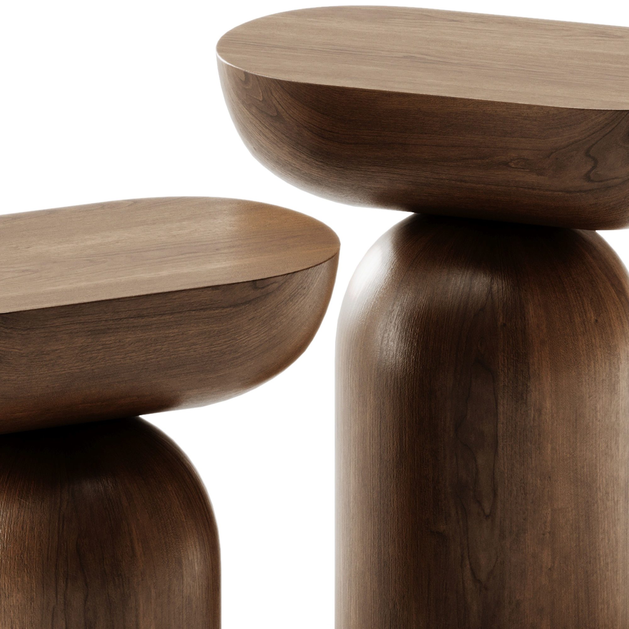 Cleave Side Table Solid Wood 3D model_2