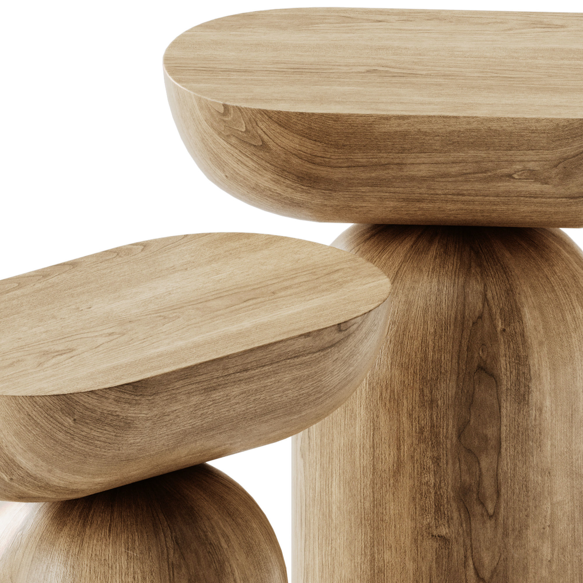 Cleave Side Table Solid Wood 3D model_3