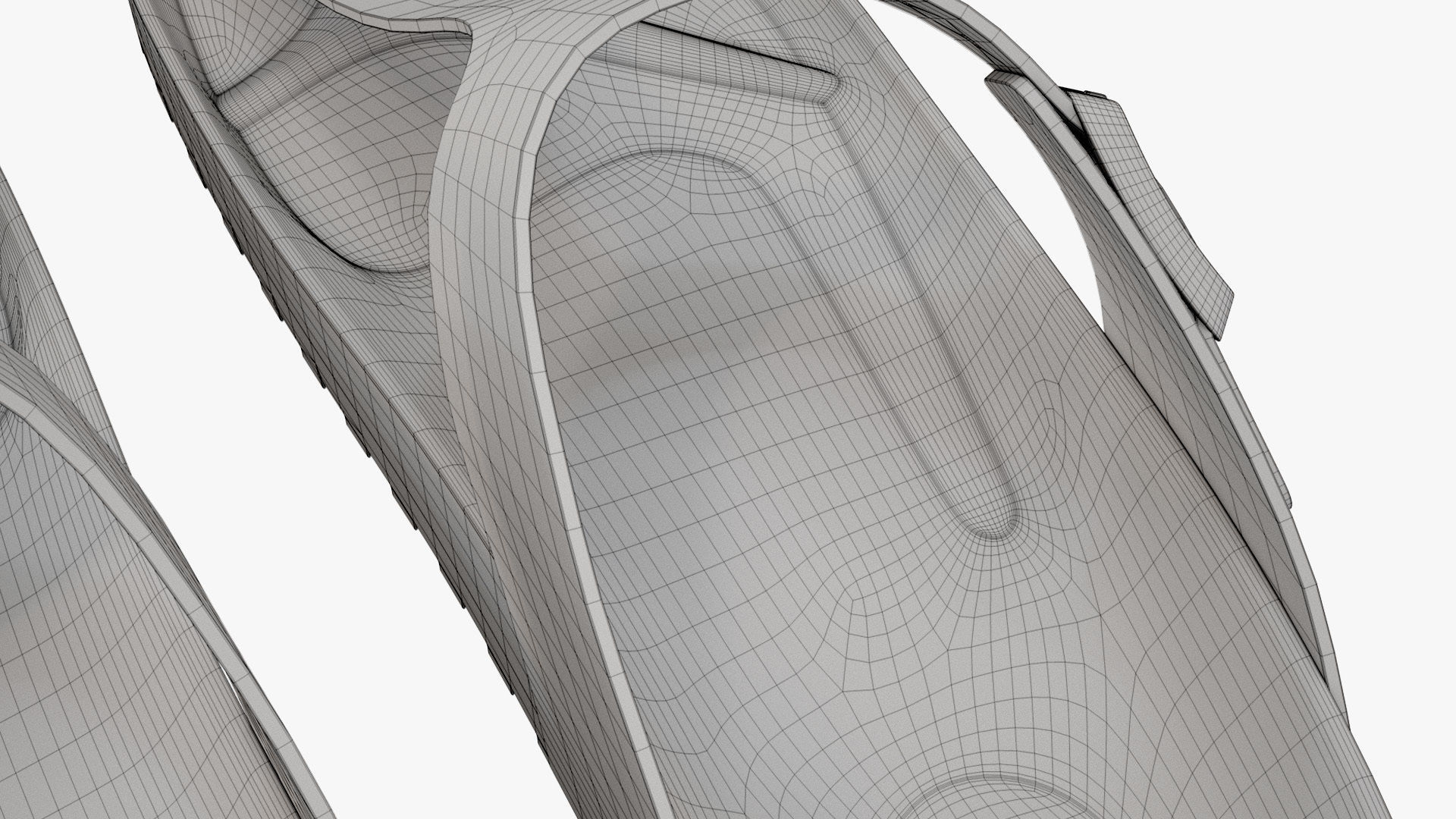 Thong Sandals Cyan Patent 3D model_17