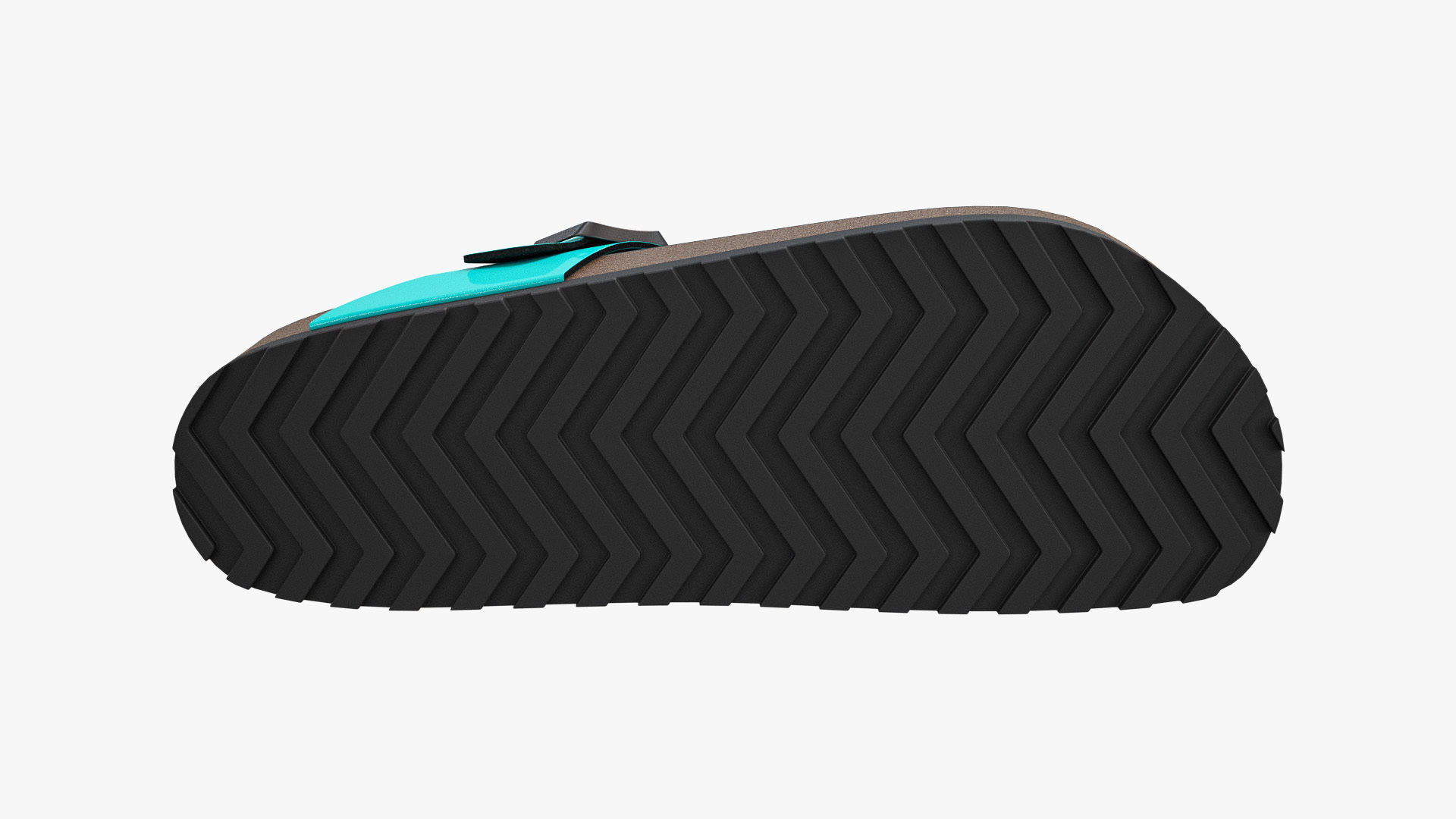 Thong Sandals Cyan Patent 3D model_8