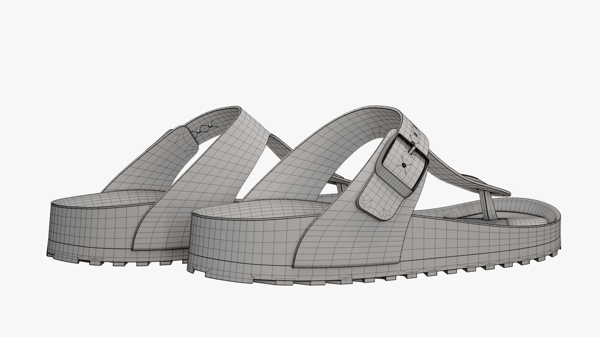 Thong Sandals Cyan Patent 3D model_15