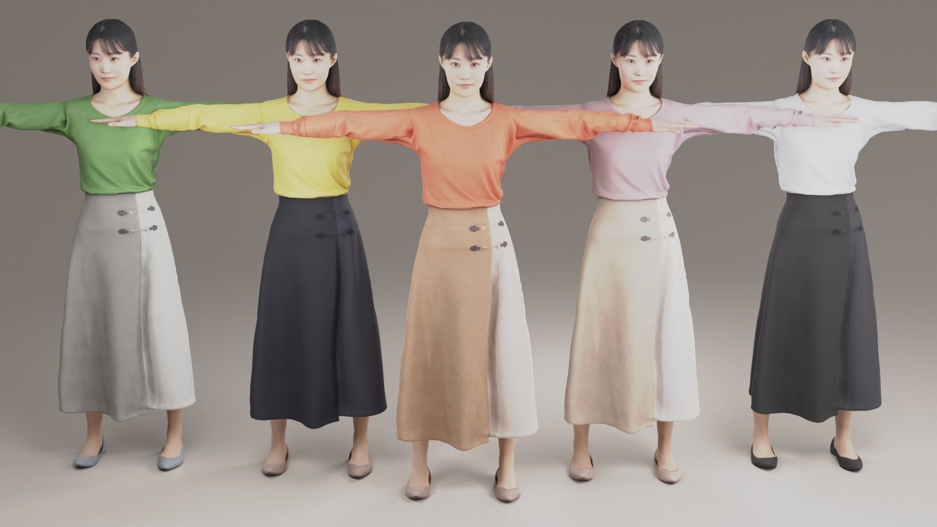 Asian woman Animation3D 170 Hina Low-poly 3D model_4