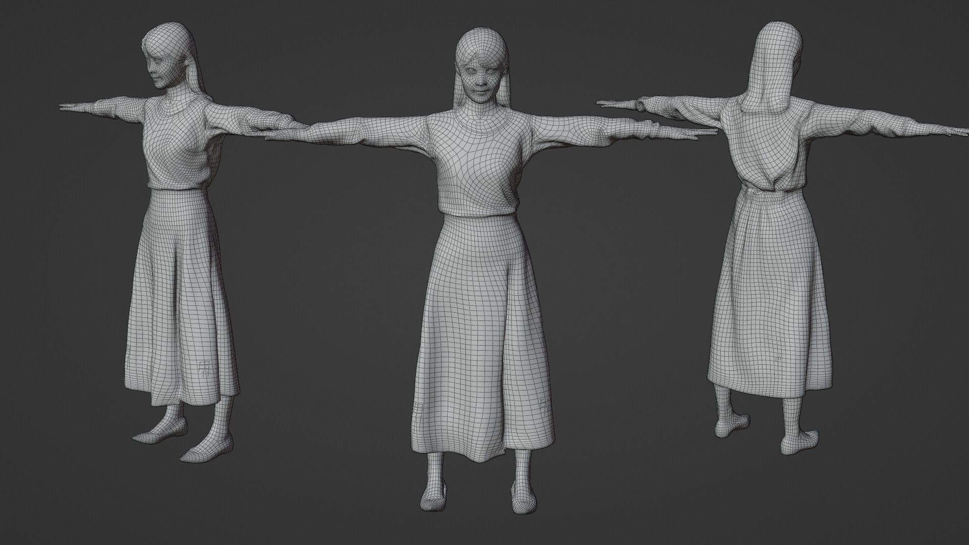 Asian woman Animation3D 170 Hina Low-poly 3D model_1