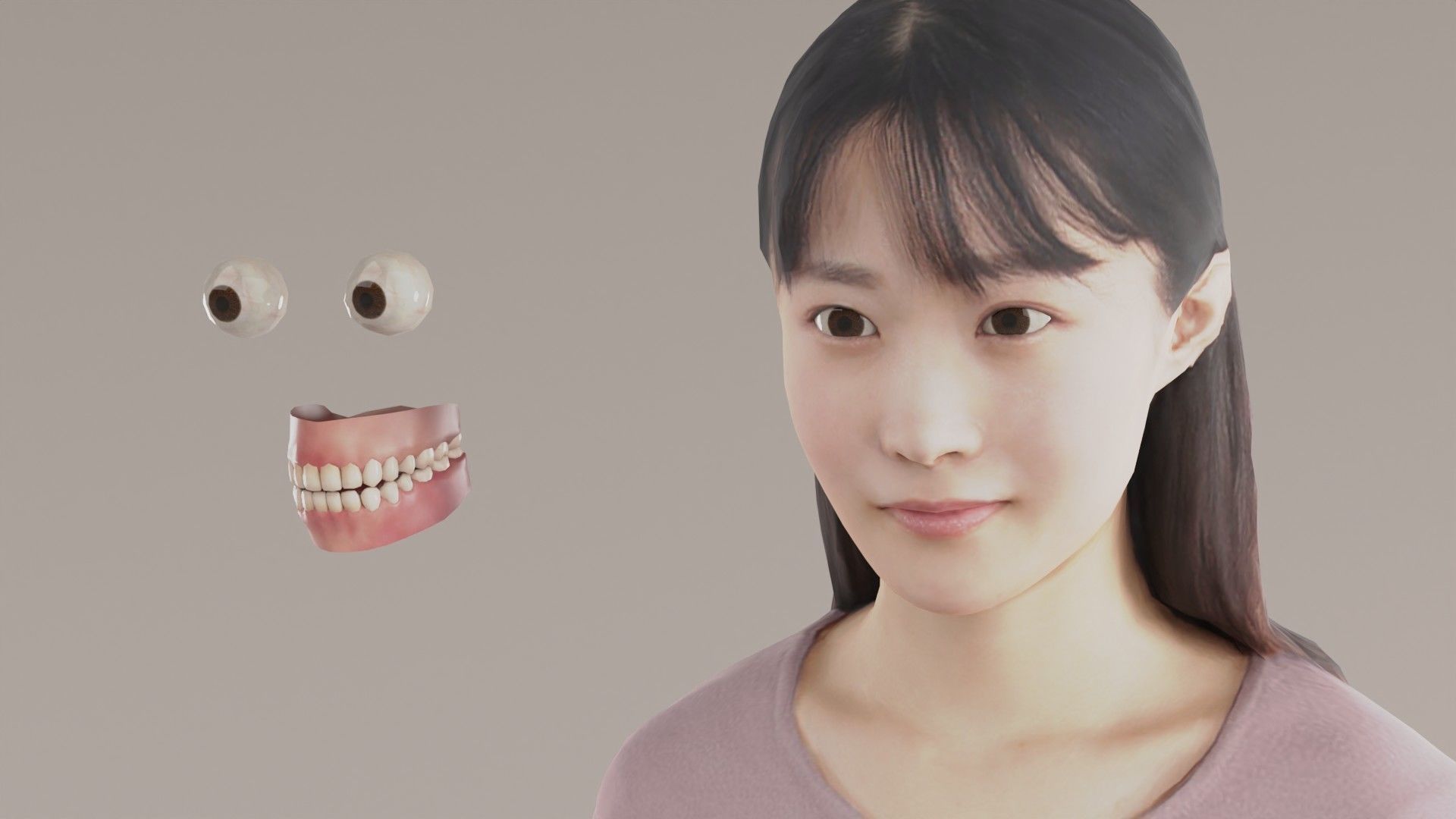 Asian woman Animation3D 170 Hina Low-poly 3D model_7