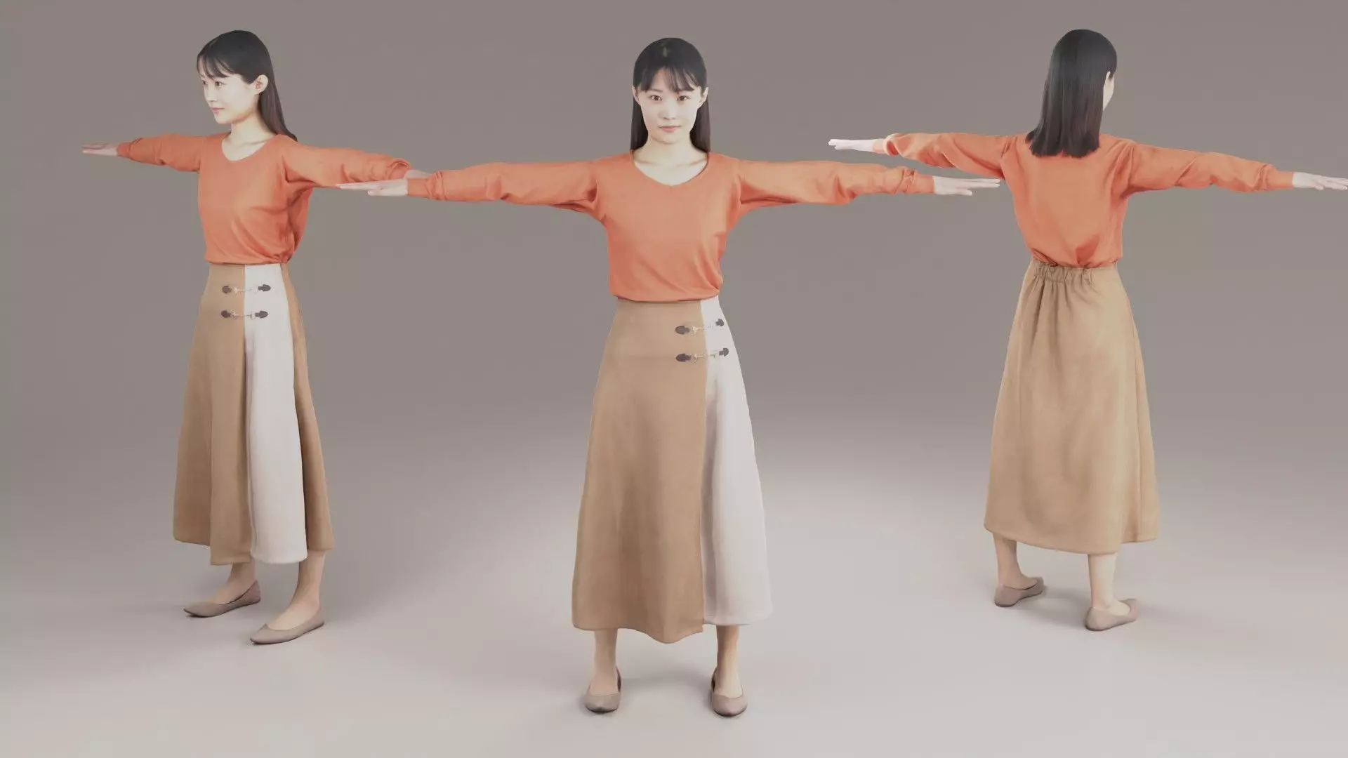 Asian woman Animation3D 170 Hina Low-poly 3D model_0