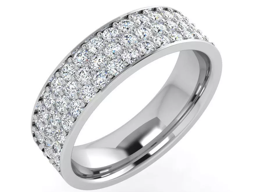 3 Row Diamond Ring 4402 3D print model_0