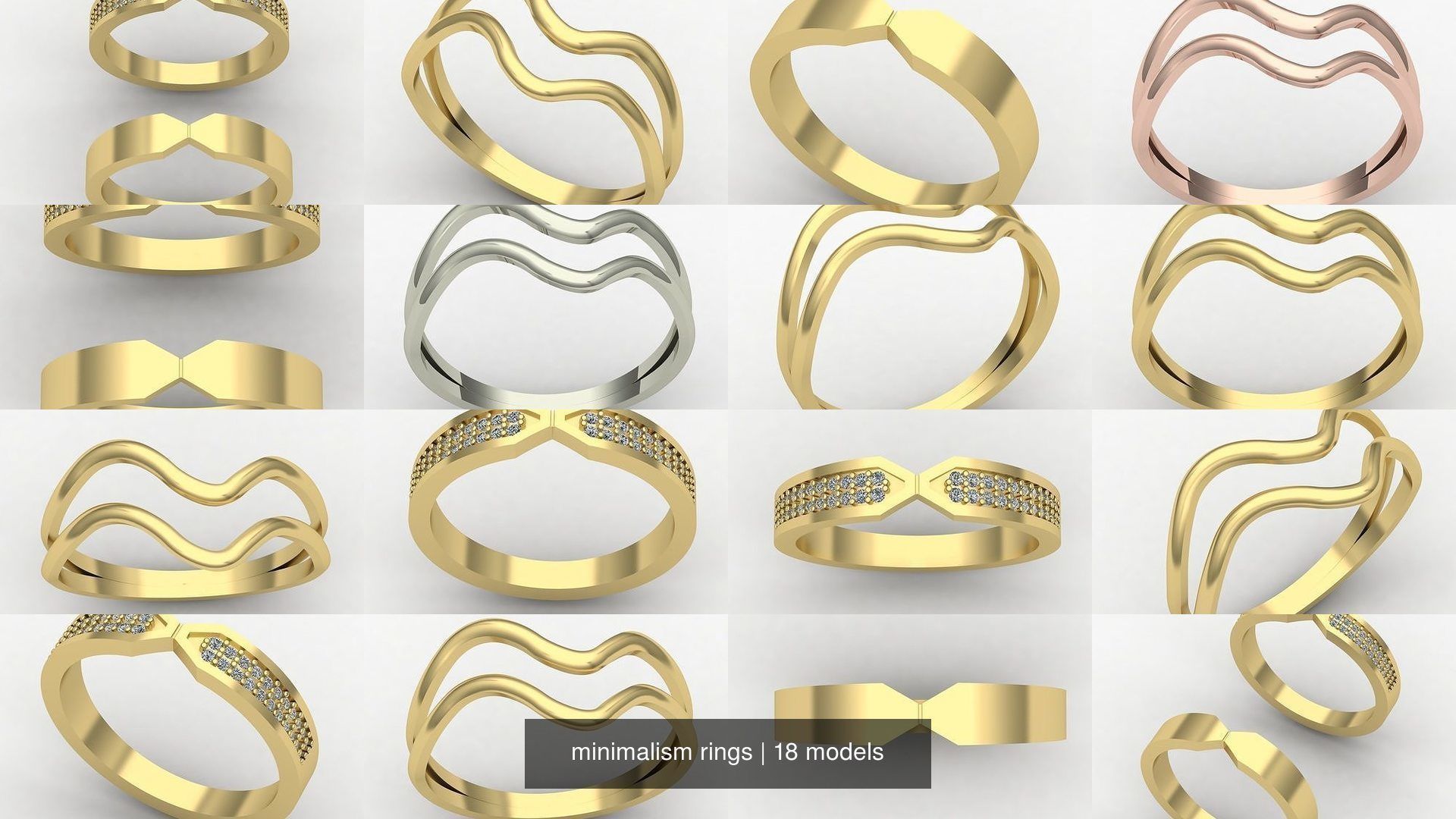 minimalism rings 3D Model Collection_2