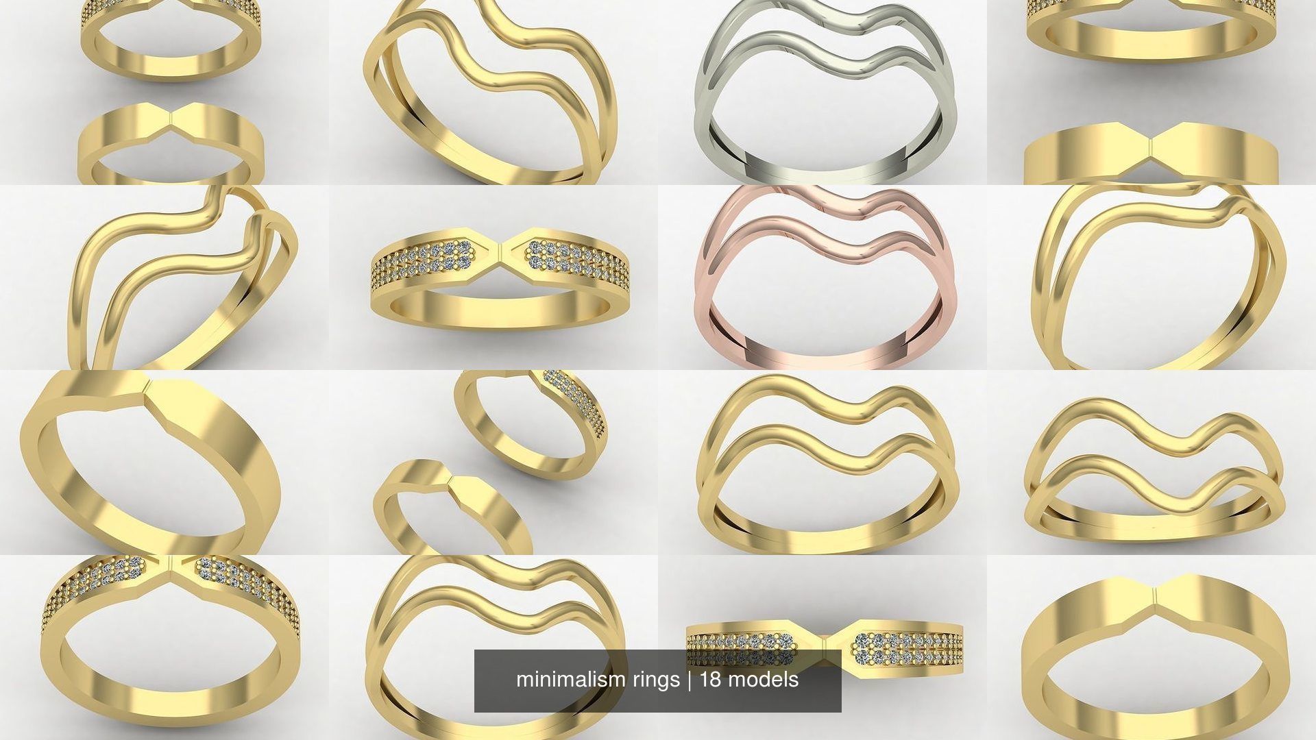 minimalism rings 3D Model Collection_3