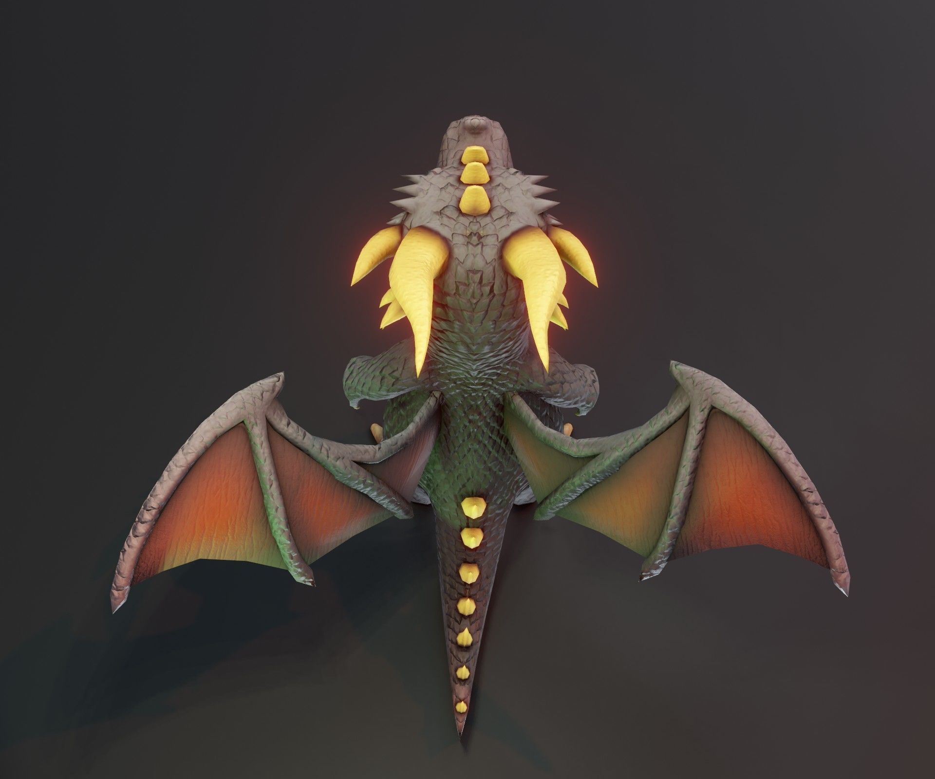Cartoon Black Dragon 3D Model Low-poly 3D model_10