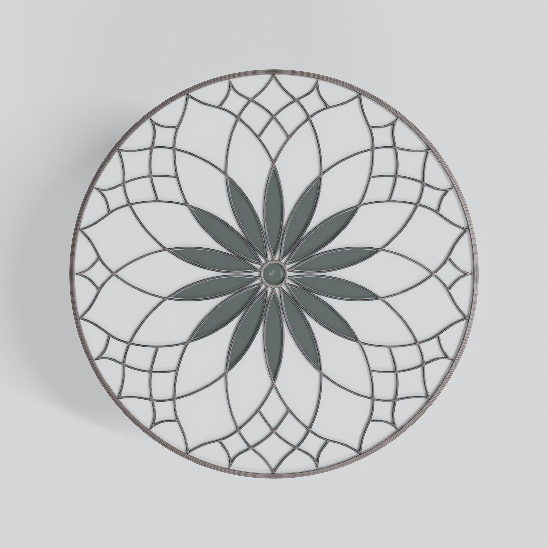 Table -Art Deco Old Flower Design 3D model_2