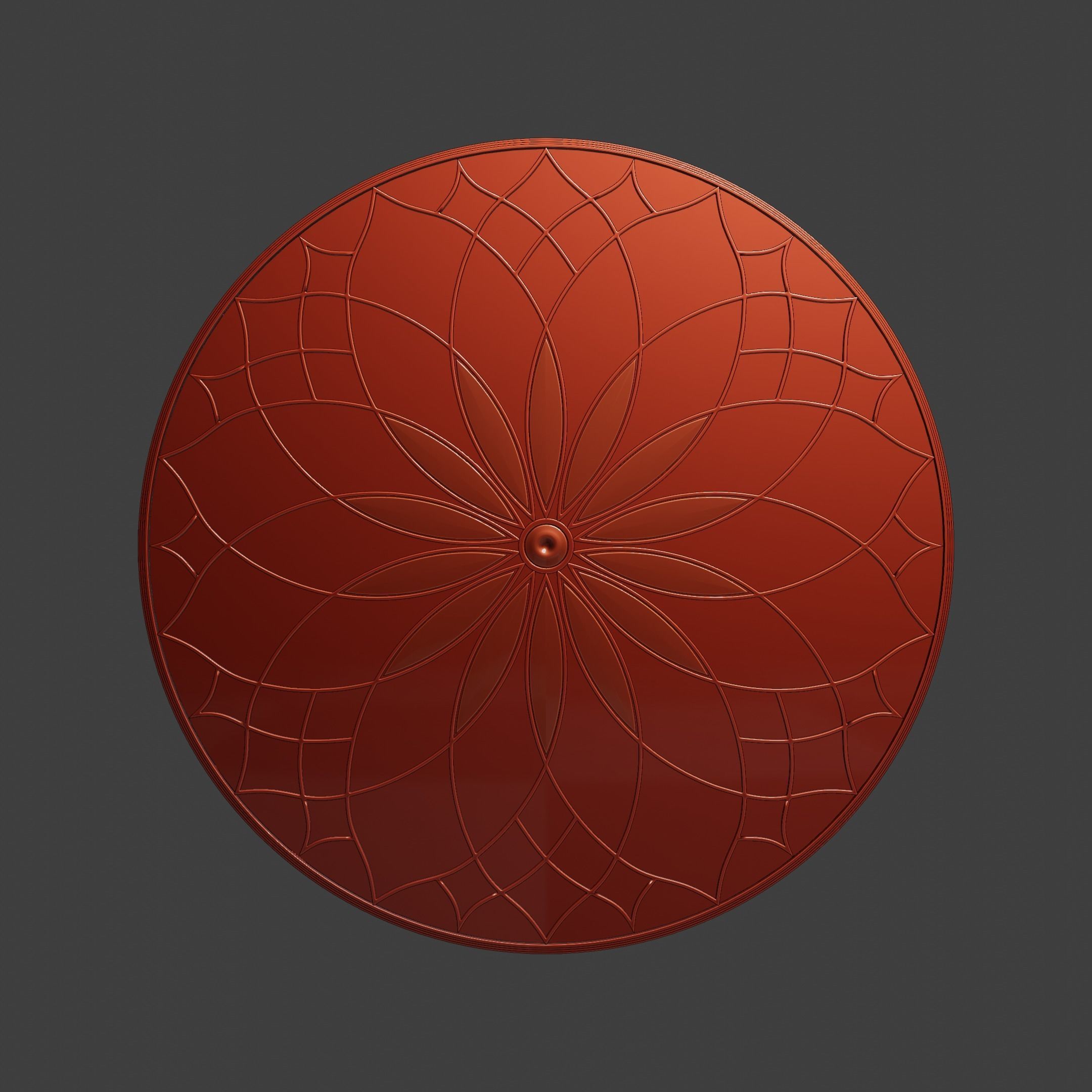 Table -Art Deco Old Flower Design 3D model_13