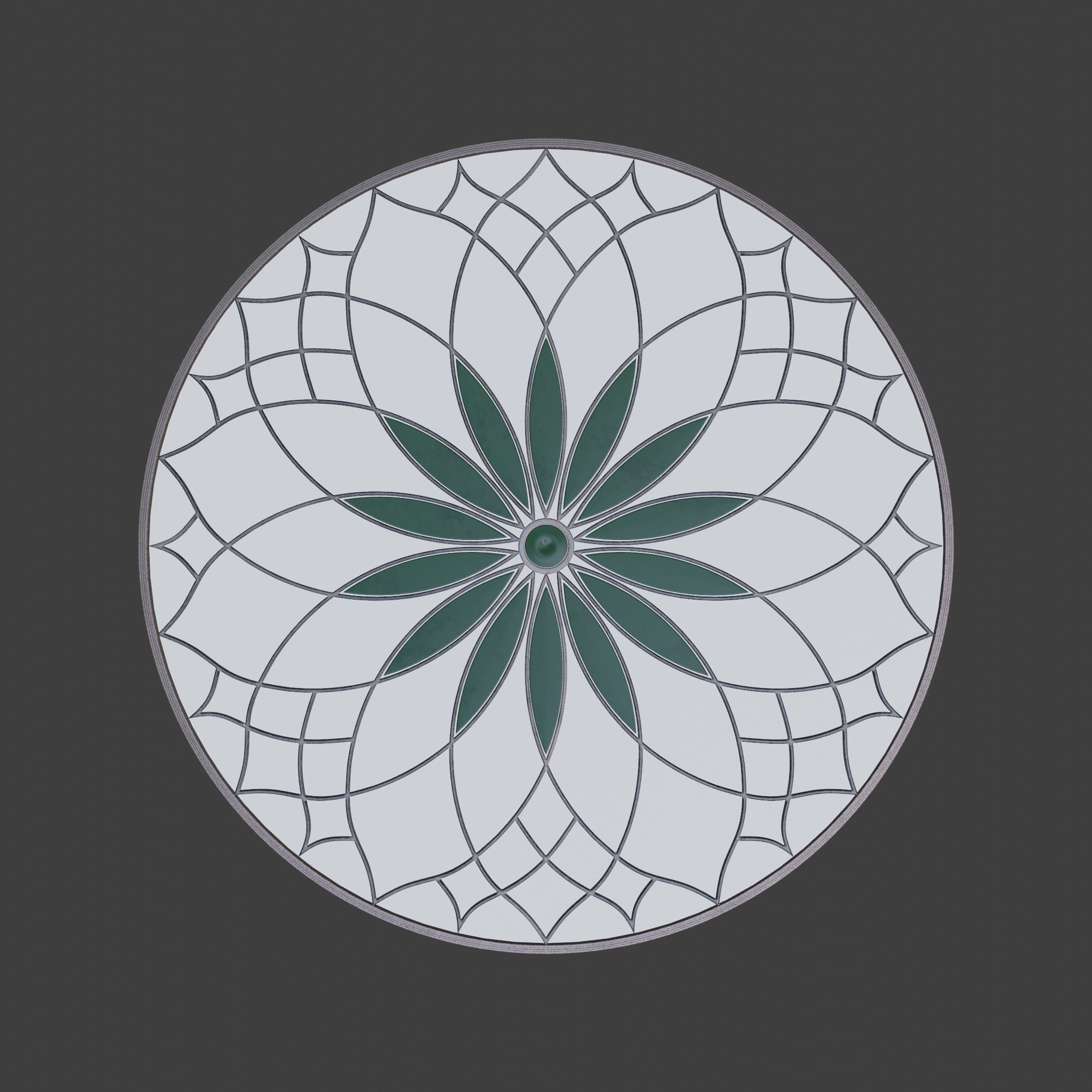 Table -Art Deco Old Flower Design 3D model_14