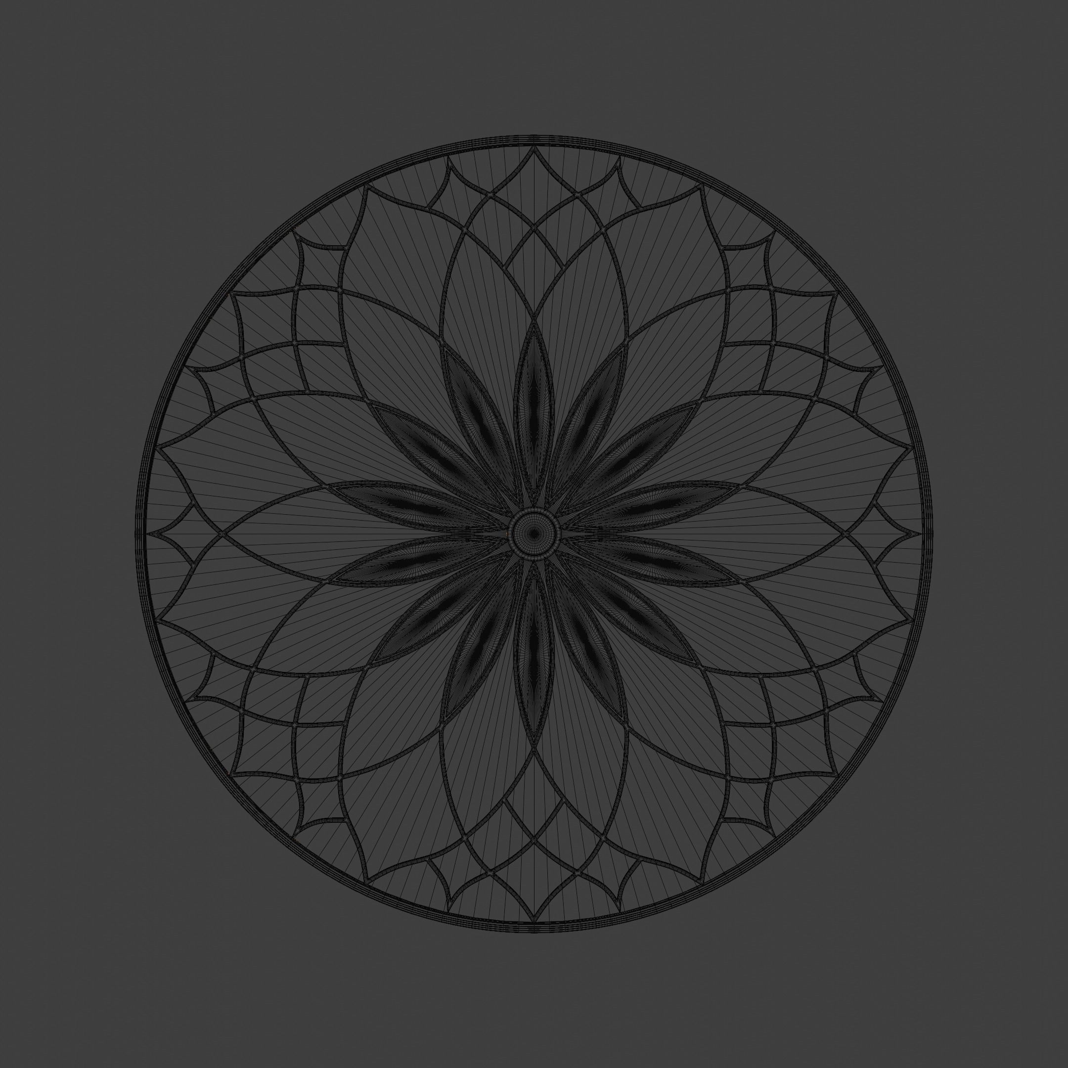 Table -Art Deco Old Flower Design 3D model_15