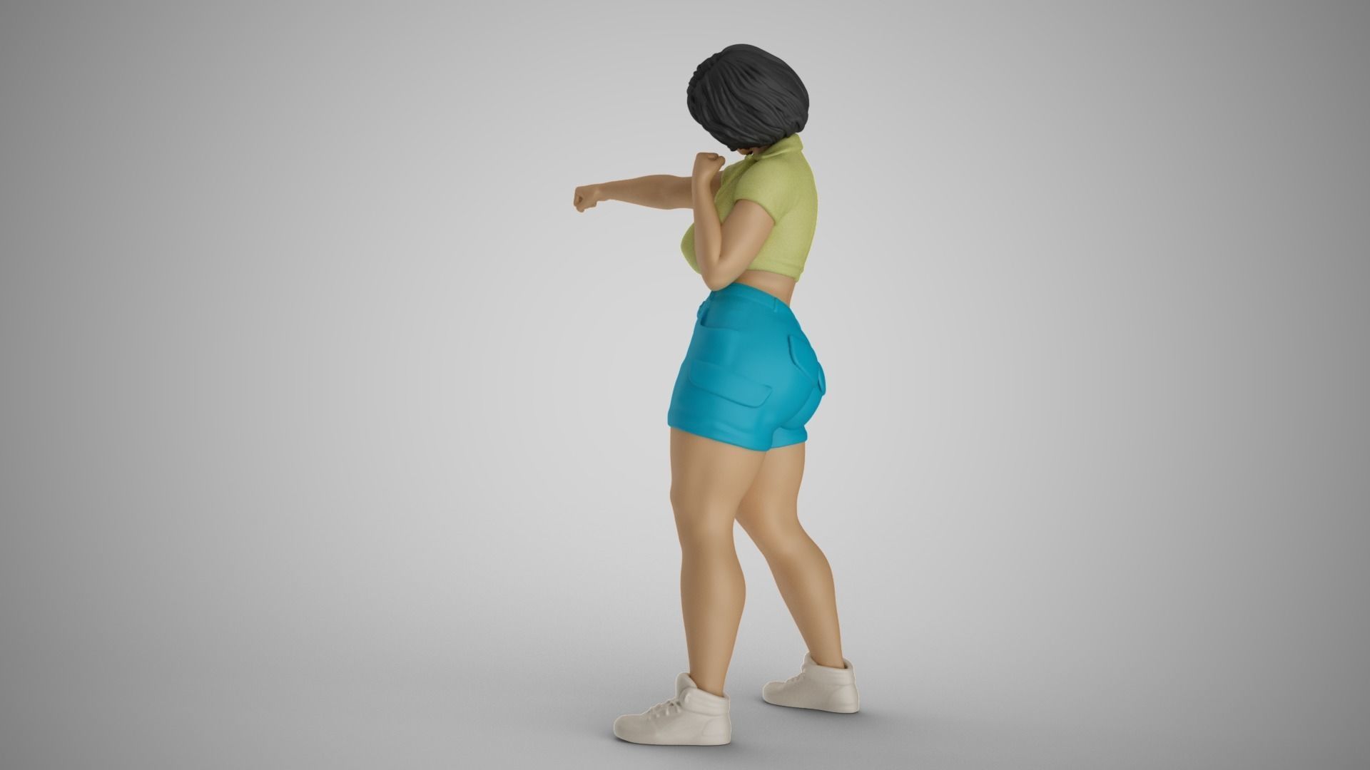Street Brawler Girl 3D print model_9